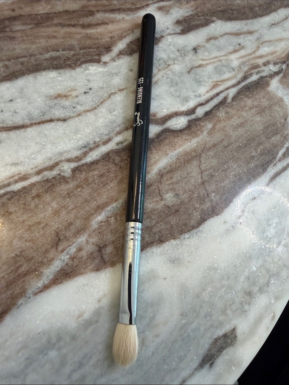 Sigma Beauty Black Handle Eye Blending Brush with White Bristles E25
